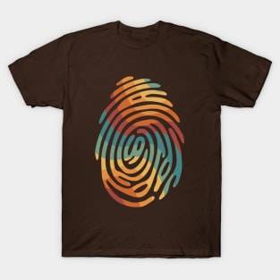 Retro style fingerprint design. T-Shirt